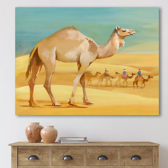 Designart - Camels In Desert